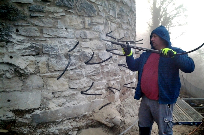 Einbau der Wellrohre mit dem Packer in Eichstätt
